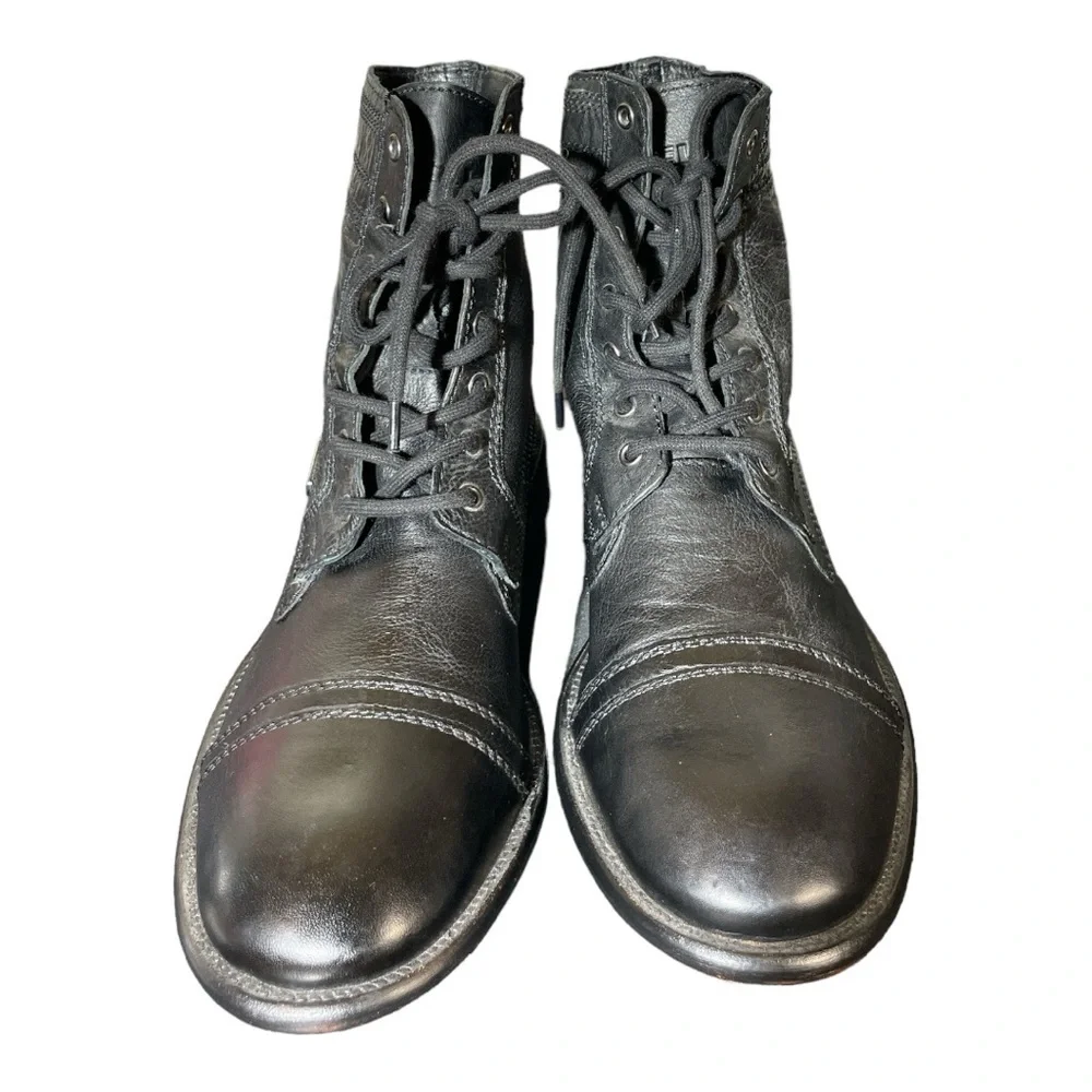 Diesel Leather Lace Up Combat Style Boots Size 43 (US 10) Black Streetwear